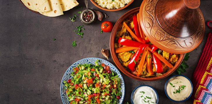 moroccanfood-traditionaltajinedishescouscousandfreshsaladon-2